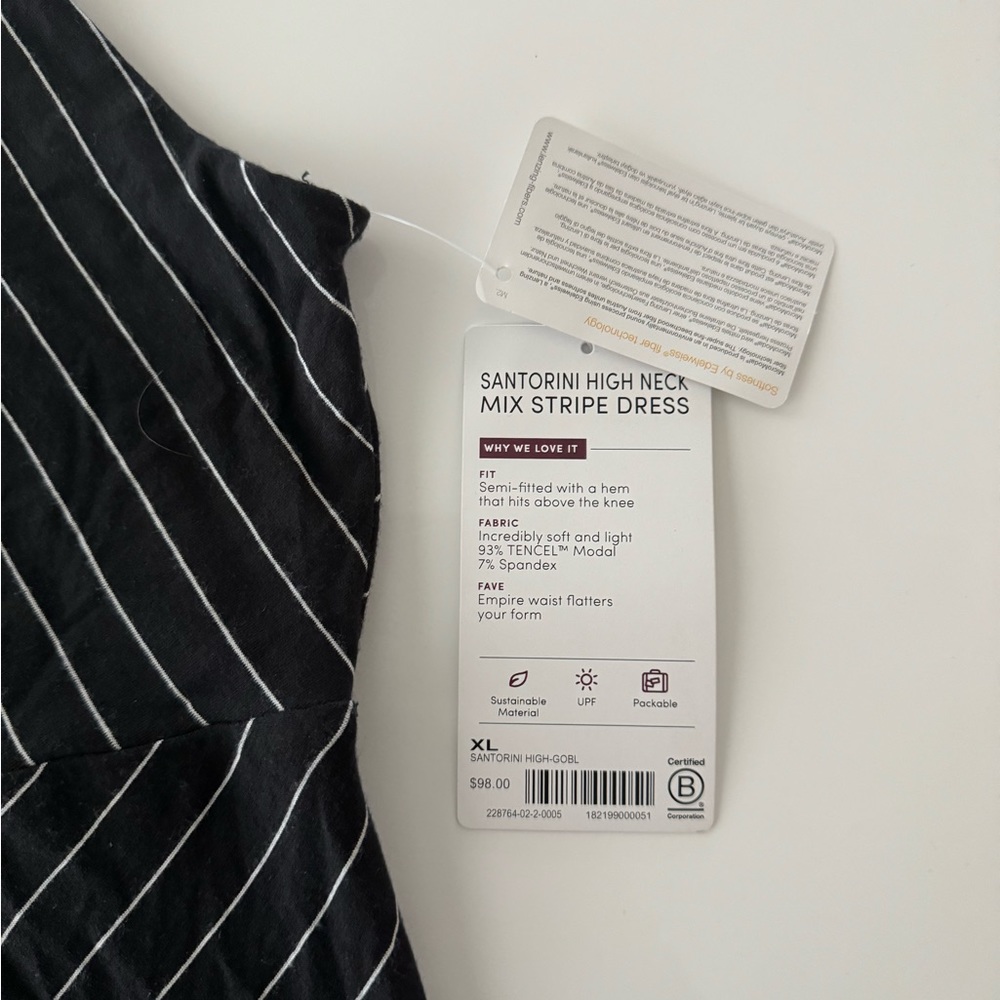 NWT ATHLETA Santorini High Neck Mix Stripe Dress - Picture 4 of 4